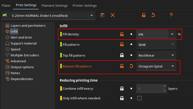 Octo Twist Trinket Box Bottom Fill Pattern and Infill