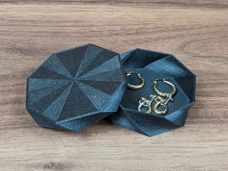 Octo Twist Trinket Box Prusament Galaxy Black